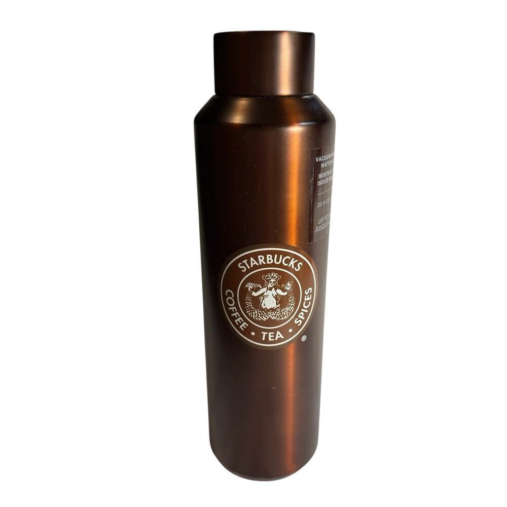 Starbucks Pike Place Market Original Logo Stainless Steel Water Bottle 20oz Brow